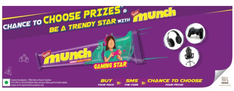 Munch Trendy Lot Number - Send SMS & Win Prizes