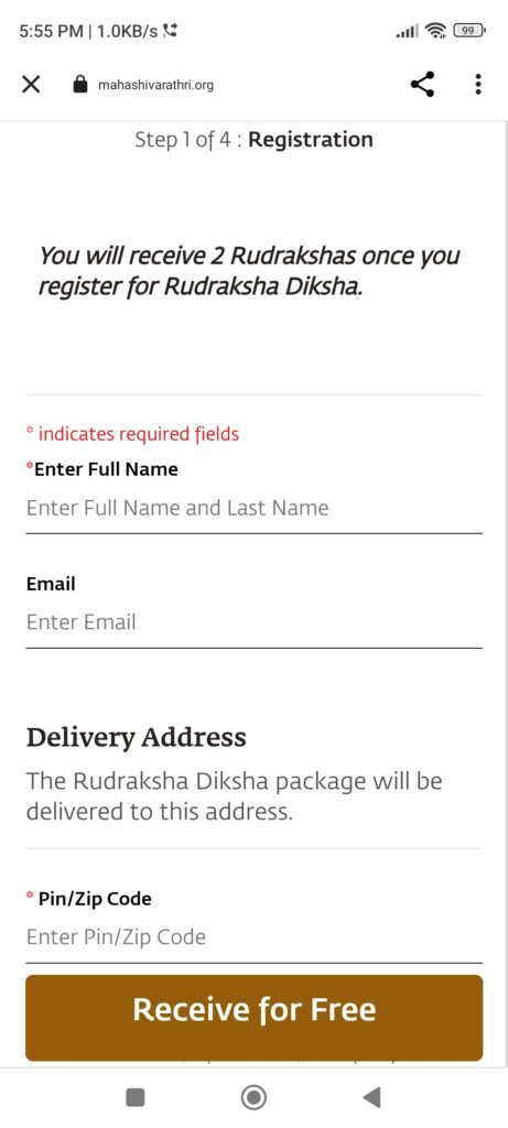 Diksha Package put Valid Address