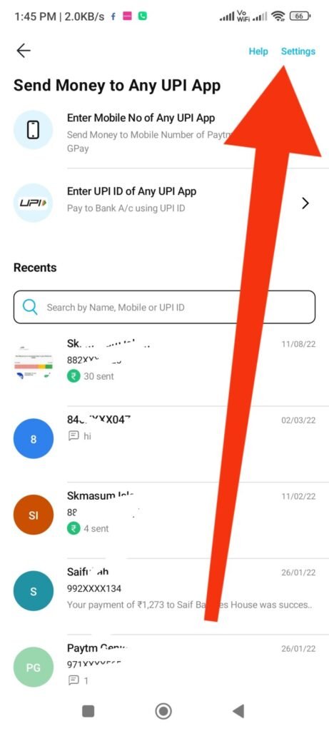 Settings Option