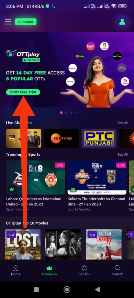 ott play free trail