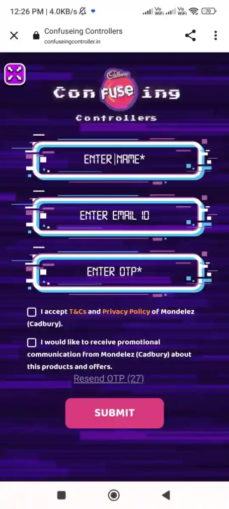Gaming Controller verify otp