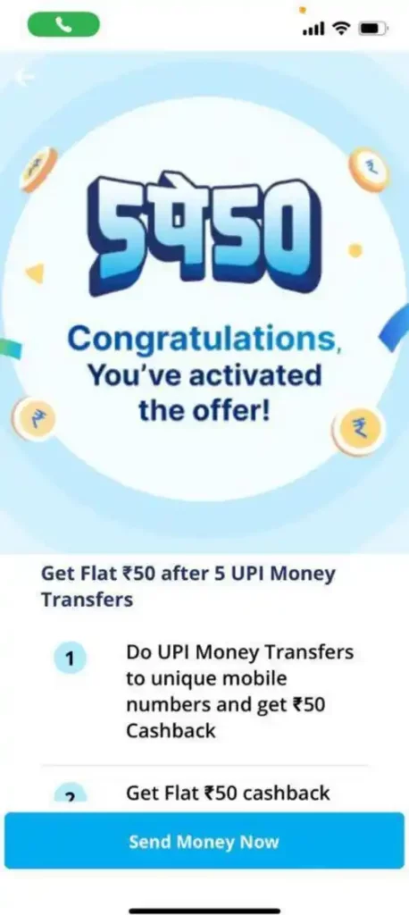 Showing 5 Pe 50 Cashback Offer
