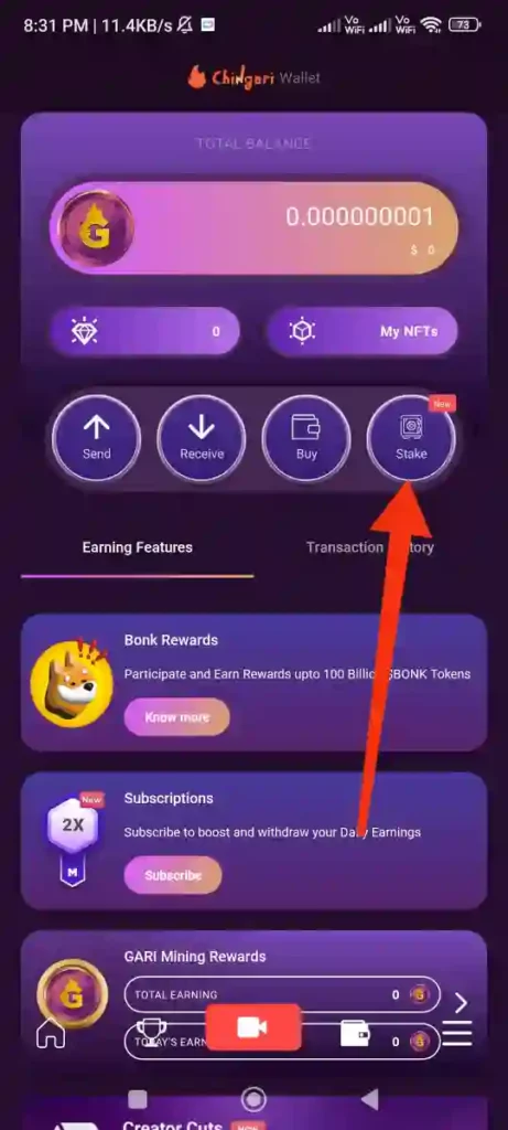 Method 3: Earn by Gari Token Stake (Investment)