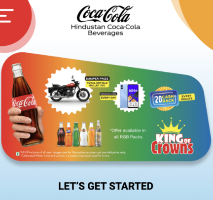 Coca-Cola Kings Of Crowns: Rgbutc. com. in Free ₹20 Paytm