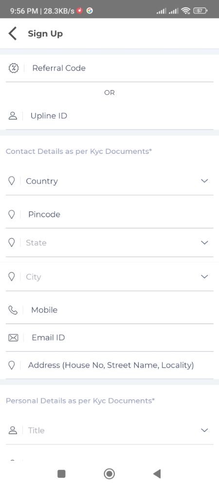 Enter a Valid Upline ID – 93450, or use Vestige Referral Code
