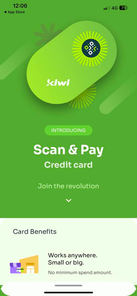 kiwi Scan & Pay Credit Card