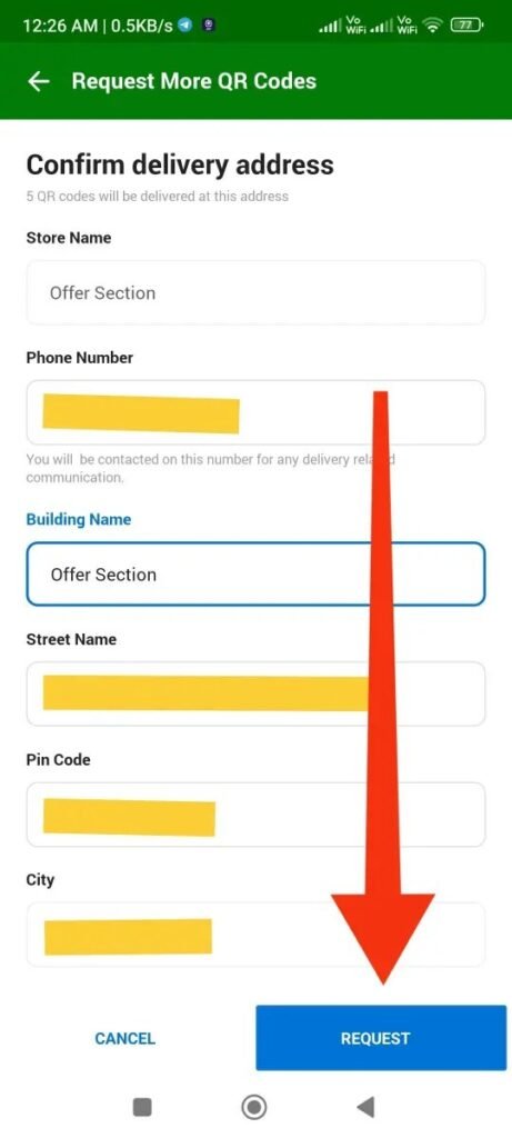 phonepe qr code Put Your Delivery Address