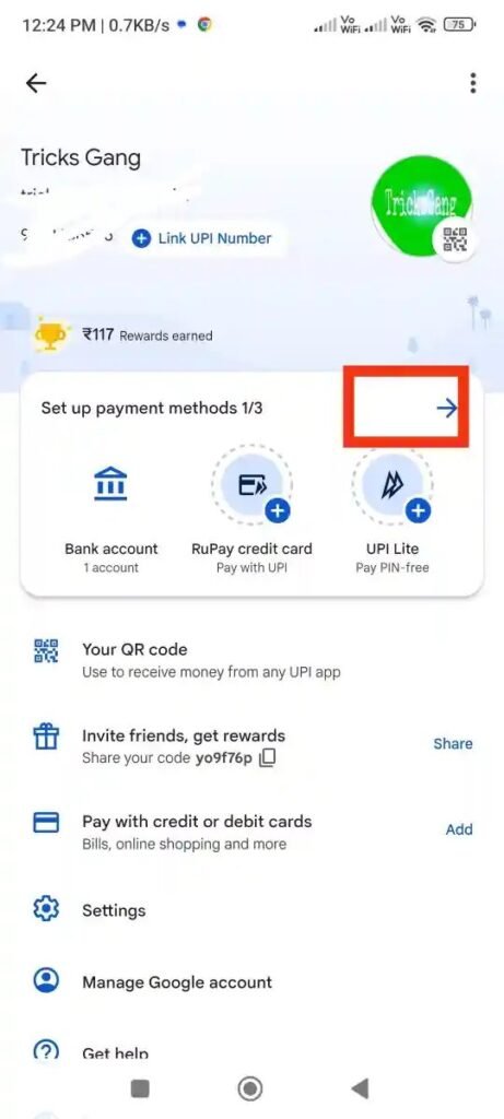 Set-up Payment Method 1/3 ➔