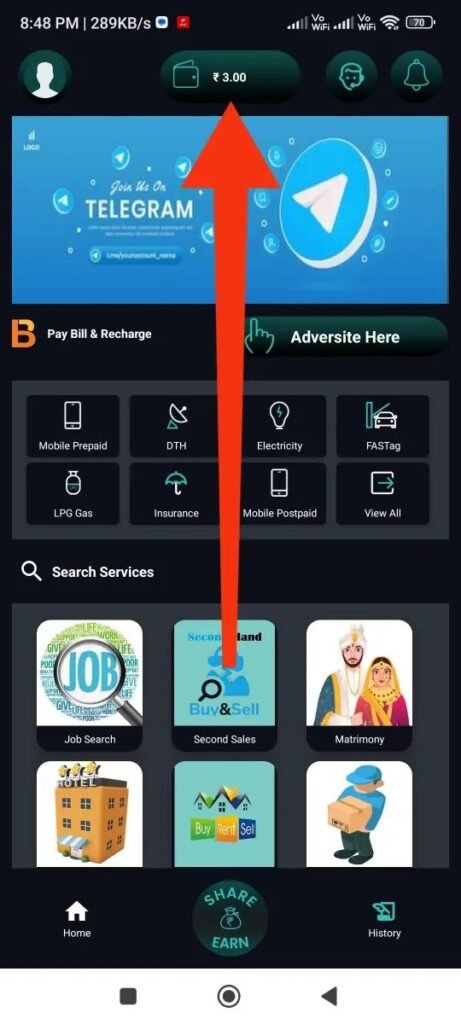 100 karma app Wallet Option