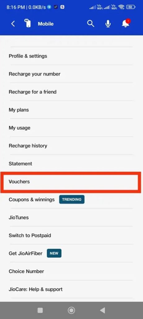 jio data Voucher